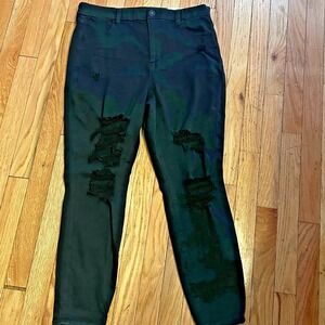 NWT American Eagle Women's Curvy Hi Rise‎ Jegging Black Denim Size 14 Short